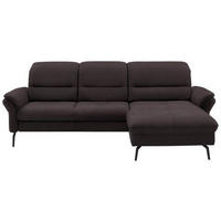 ECKSOFA in Flachgewebe Dunkelgrau  - Dunkelgrau/Schwarz, Konventionell, Textil/Metall (260/181cm) - Beldomo Speed