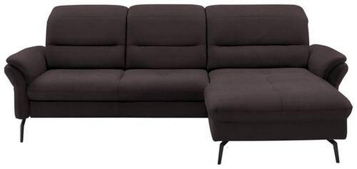 ECKSOFA in Flachgewebe Dunkelgrau  - Dunkelgrau/Schwarz, Konventionell, Textil/Metall (260/181cm) - Beldomo Speed