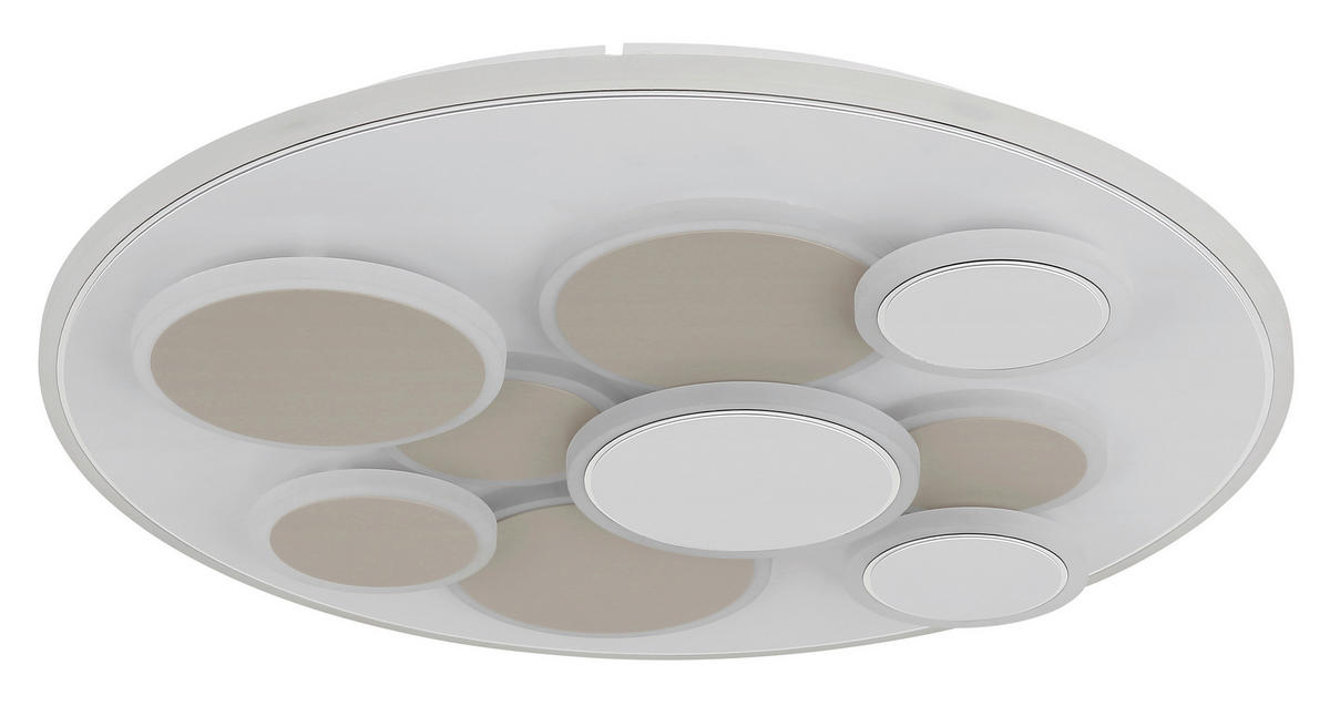 LED-DECKENLEUCHTE Monty 48,5/6 cm  - Sandfarben/Opal, Design, Kunststoff/Metall (48,5/6cm) - Globo