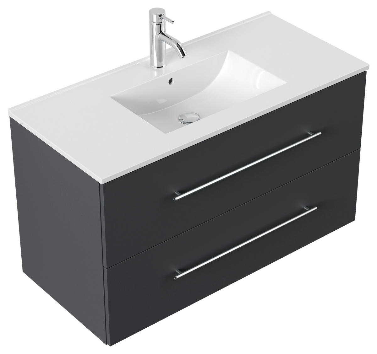 WASCHTISCHKOMBI 101 cm  - Graphitfarben/Weiß, Basics, Keramik/Holzwerkstoff (101cm) - MID.YOU