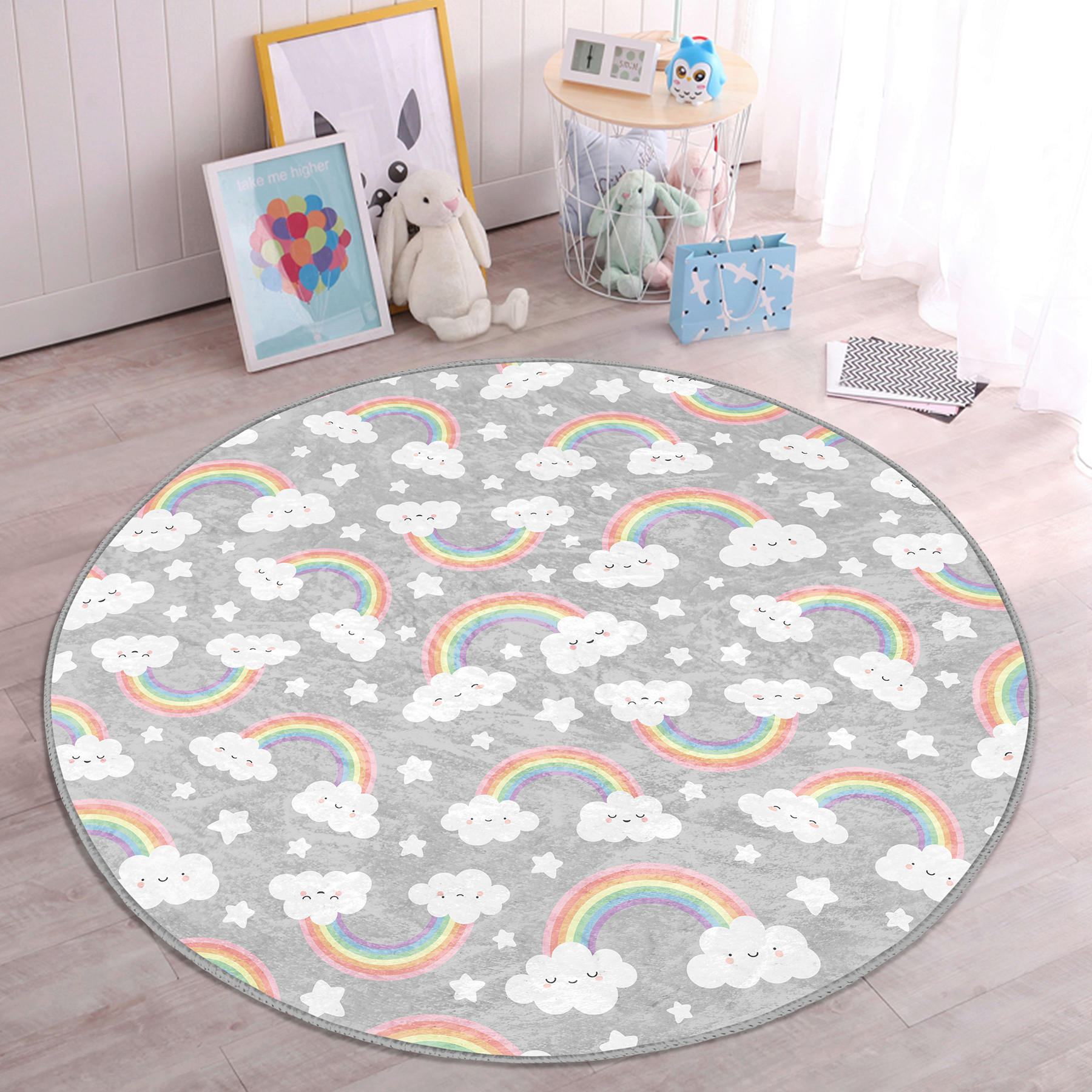KINDERTEPPICH 120/120 cm Multicolor rund  - Multicolor, Basics, Textil (120/120cm)