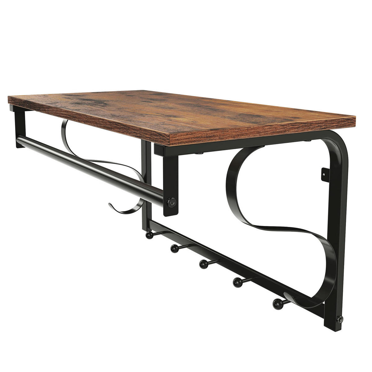 WANDGARDEROBE - Schwarz/Braun, Trend, Holzwerkstoff (60/31,7/30cm) - Boxxx