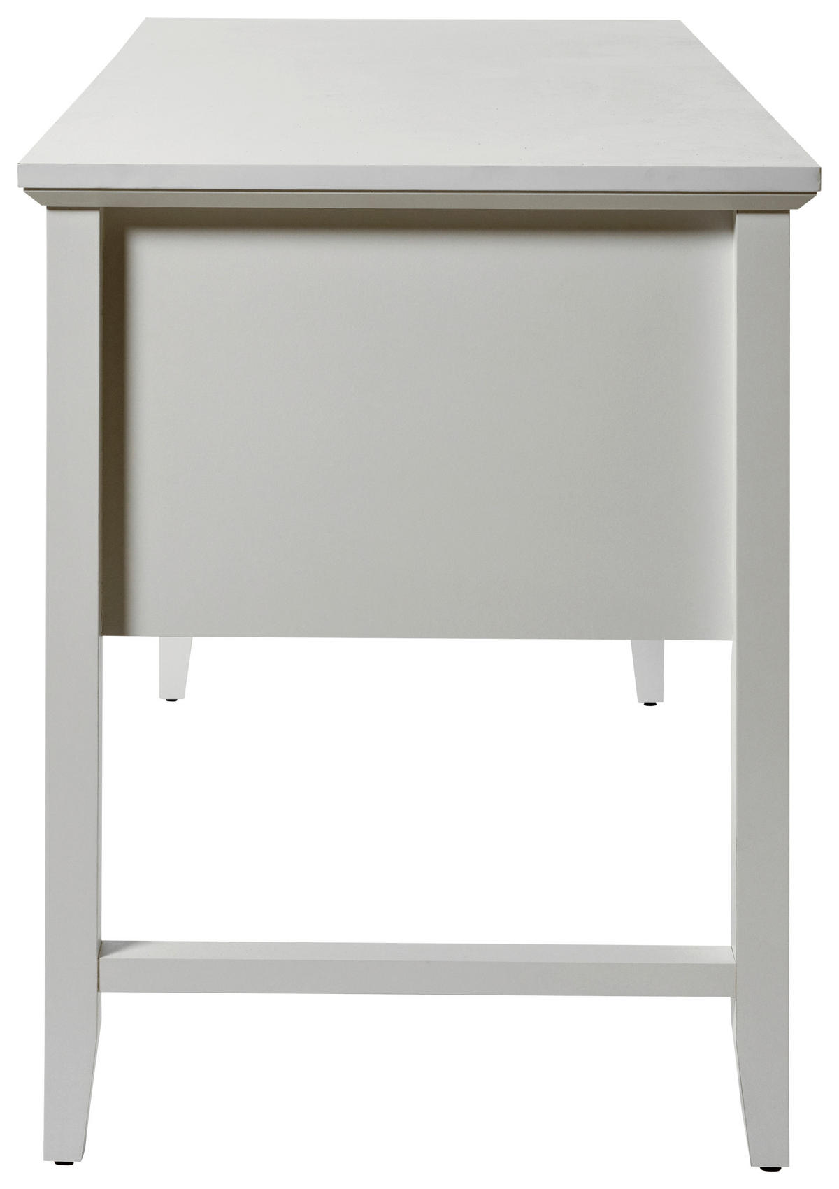 SCHREIBTISCH 130/59,6/76 cm  in Weiss  - Weiss/Alufarben, Modern, Holzwerkstoff/Metall (130/59,6/76cm) - Novel