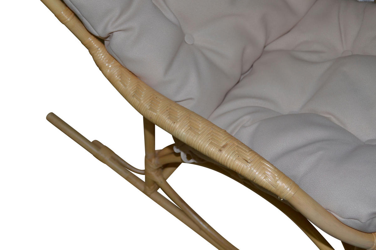 SCHAUKELSTUHL in Naturfarben  - Creme/Naturfarben, Natur, Holz/Textil (65/96/122cm) - MID.YOU