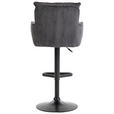 BARHOCKER Cord Dunkelgrau Eisen Stoffauswahl, Sitzfläche 360° drehbar, inklusive Armlehnen  - Dunkelgrau/Schwarz, Design, Textil/Metall (54/101-122/58cm) - Novel