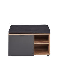 GARDEROBENBANK - Eichefarben/Anthrazit, MODERN, Holzwerkstoff/Kunststoff (82/51/38cm) - MID.YOU