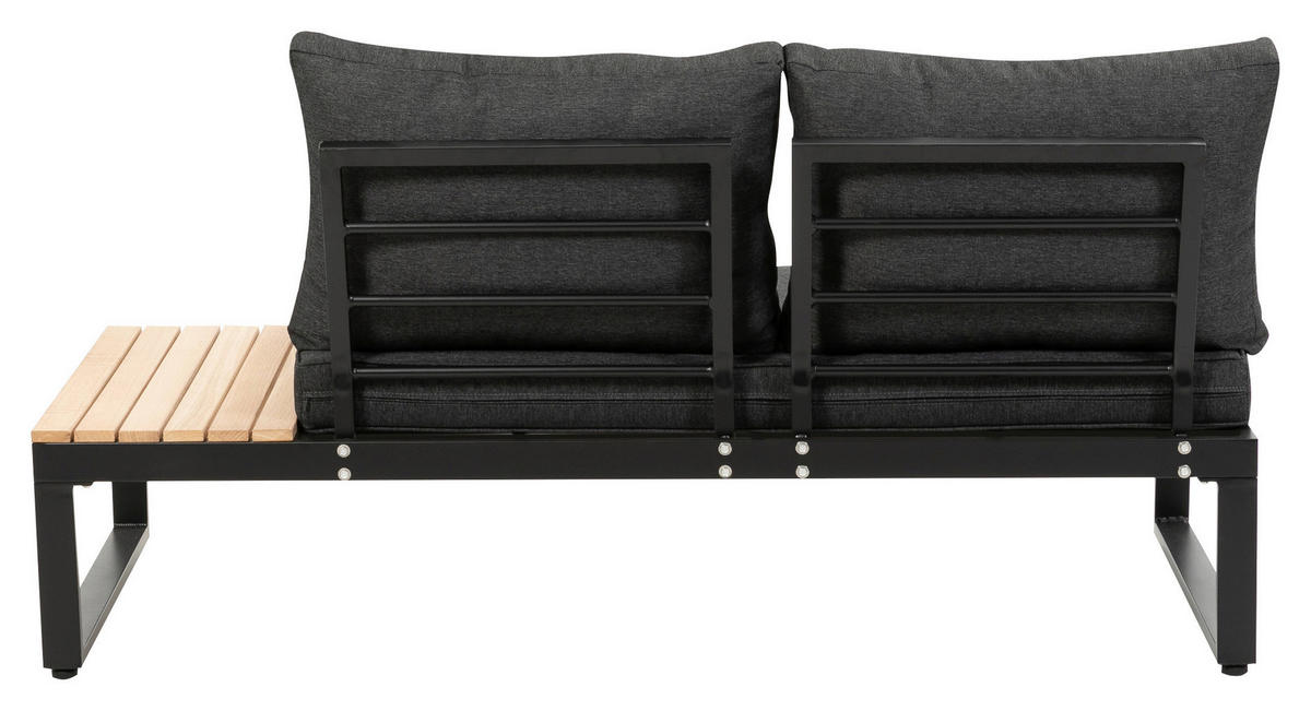 LOUNGEGARNITUR Akazie massiv, Hartholz Aluminium  - Anthrazit/Braun, MODERN, Holz/Textil (178/68/228,5cm) - Gardenson