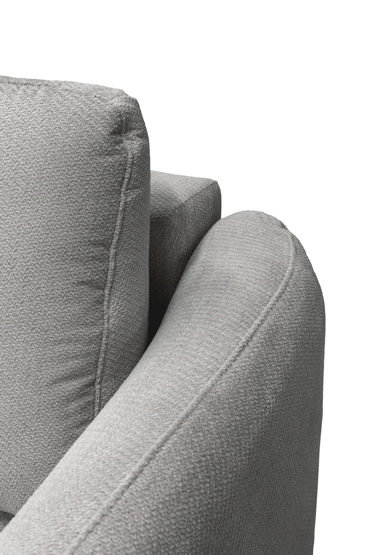 ECKSOFA PORTO Hellgrau  - Hellgrau/Schwarz, Design, Textil (154/270cm) - MID.YOU