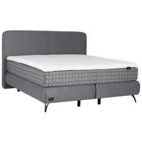 BOXSPRINGBETT 200/200 cm,  in Grau, Hellgrau, gepolstertes Kopfteil, Matratzen, H2 + H3 = mittel + fest  - Hellgrau/Schwarz, MODERN, Textil/Metall (200/200cm) - Joop!