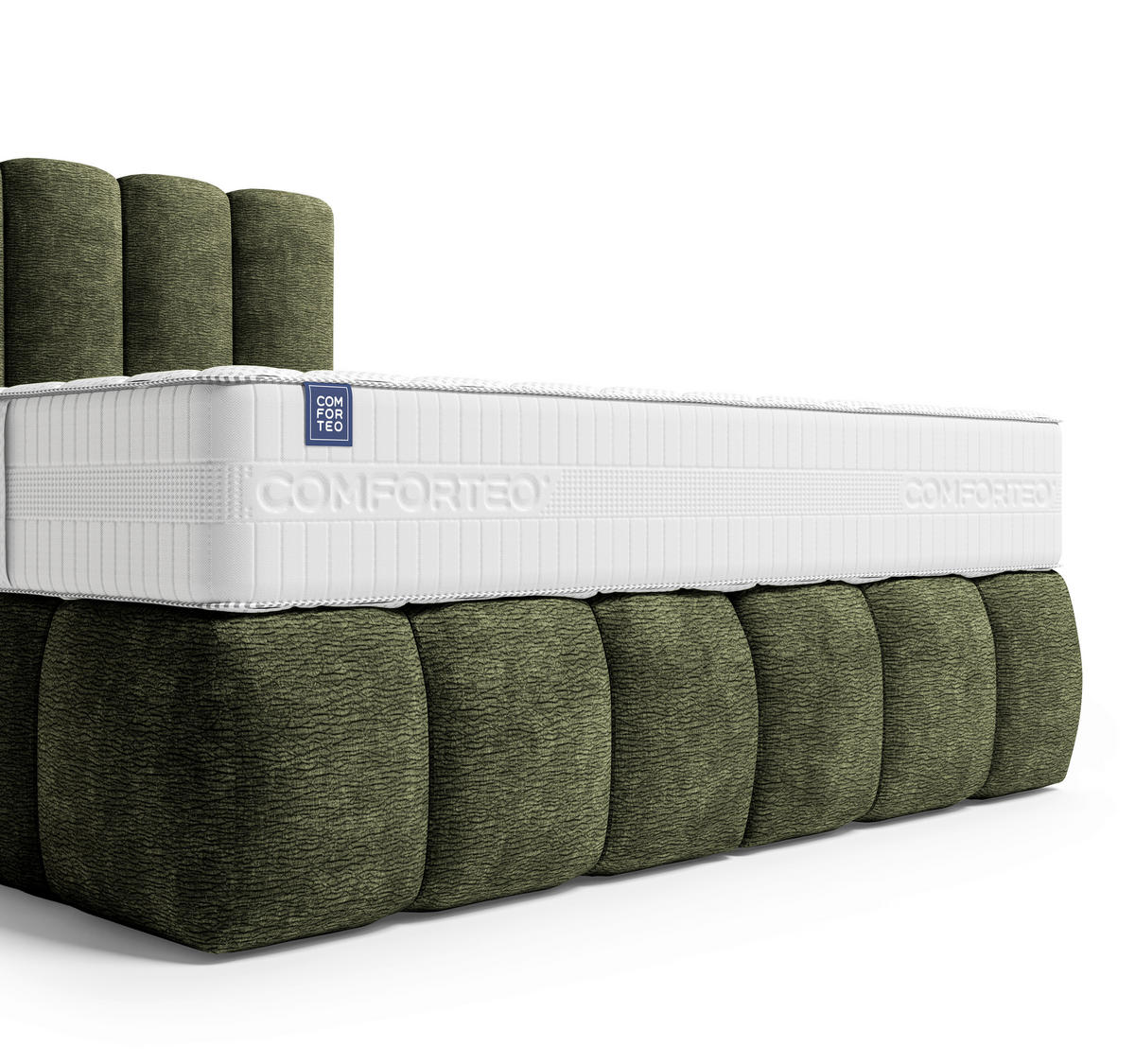 BOXSPRINGBETT 140/200 cm,  in Dunkelgrün, Matratze, H3 + H4 = fest + sehr fest  - Dunkelgrün/Schwarz, Modern, Holz/Holzwerkstoff (140/200cm) - MID.YOU