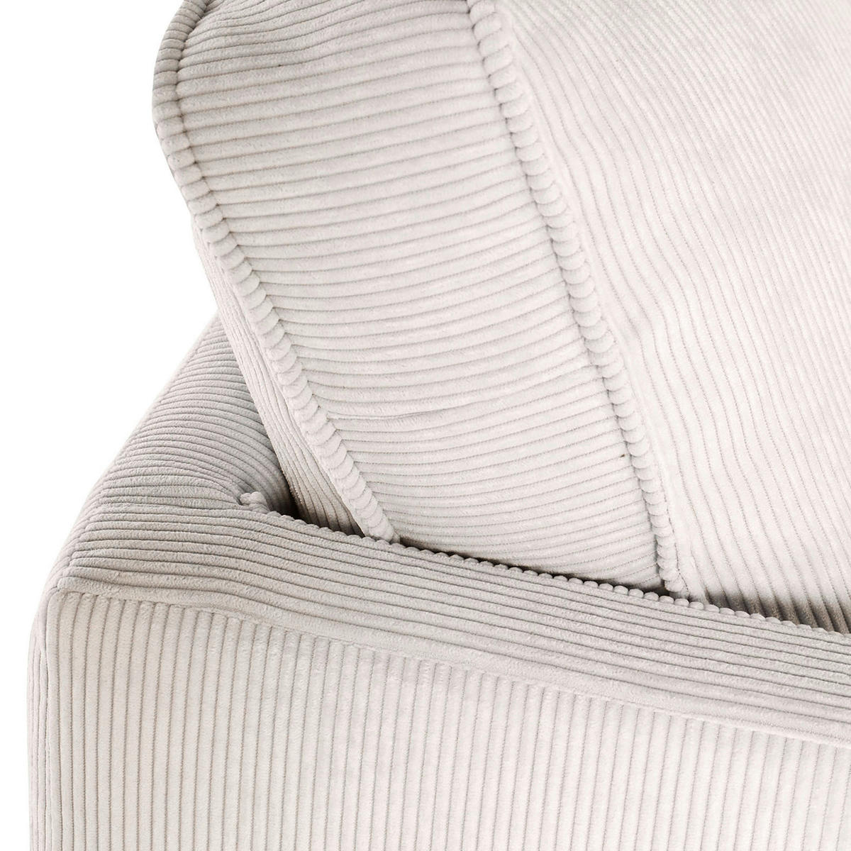 2-SITZER-SOFA in Cord Weiss  - Weiss/Schwarz, Design, Holz/Textil (175/64/85cm) - Ambia Home