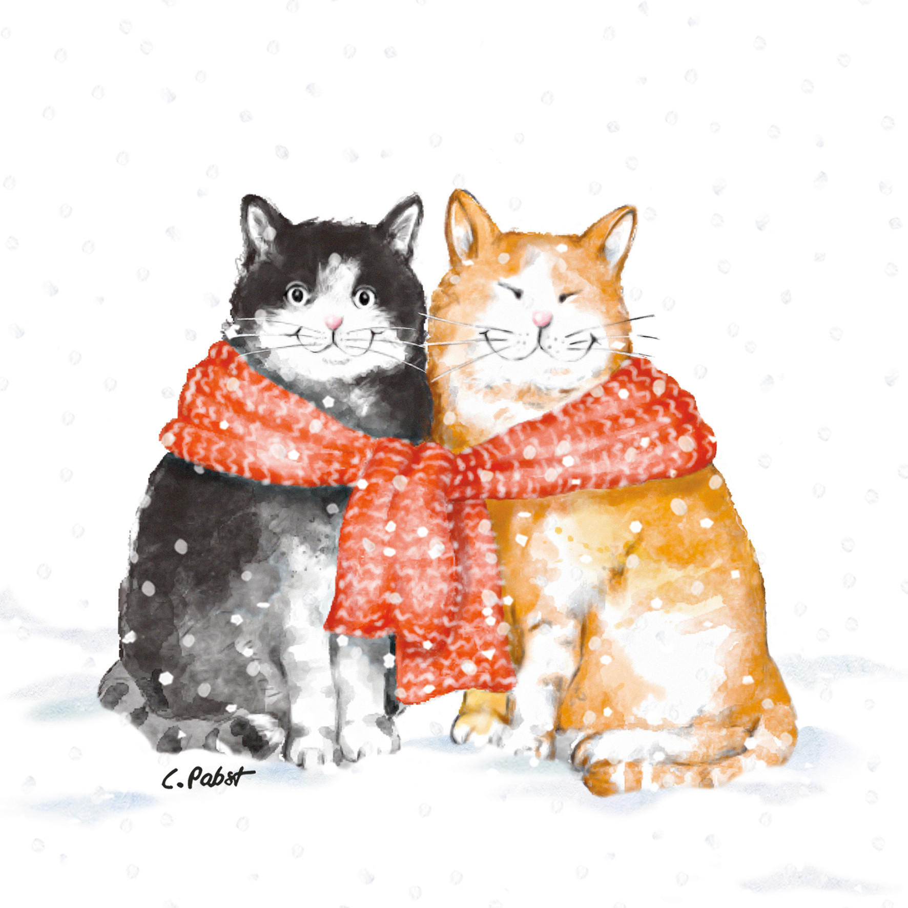 SERVIETTE  33/33 cm  12 Stück  - Weiß/Grün, Basics, Papier (33/33cm)