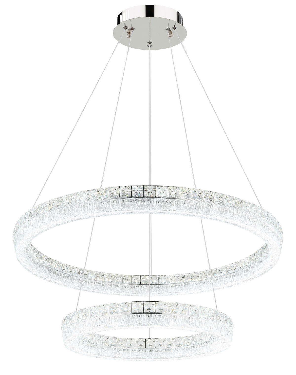 LED-HÄNGELEUCHTE 80/120 cm  - Klar/Chromfarben, Design, Glas/Kunststoff (80/120cm) - Globo