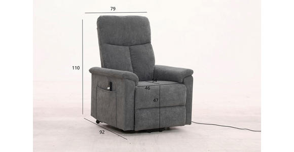 RELAXSESSEL Webstoff Relaxfunktion - Schwarz/Grau, KONVENTIONELL, Kunststoff/Textil (78/110/93cm) - Cantus