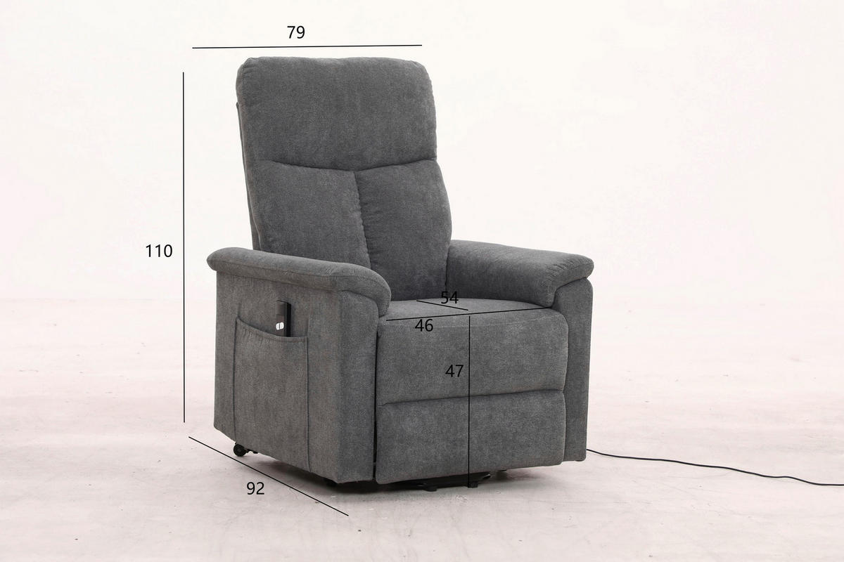 RELAX FOTEL - fekete/szürke, Konventionell, műanyag/textil (78/110/93cm) - Cantus