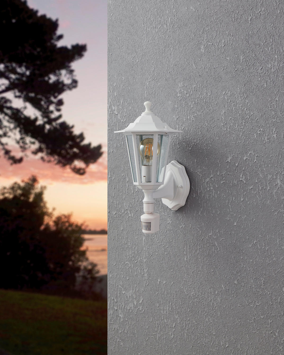 AUßENWANDLEUCHTE 16,5/23,5/42,5 cm   - Klar/Weiß, Basics, Glas/Metall (16,5/23,5/42,5cm) - Eglo