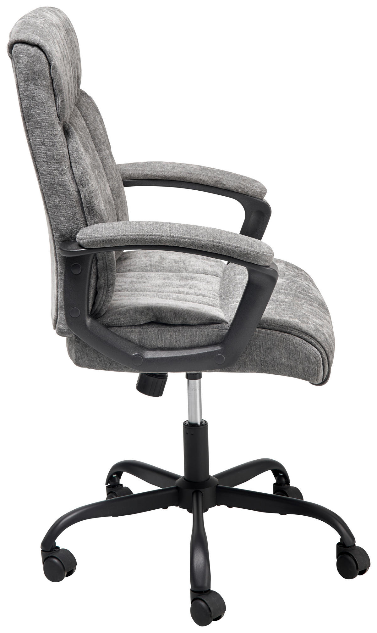 OTOČNÁ ŽIDLE, žinylka, šedá - šedá/černá, Lifestyle, kov/dřevo (62/99-107/65cm) - MID.YOU