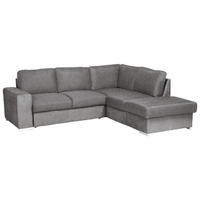 ECKSOFA Grau Mikrofaser  - Chromfarben/Grau, KONVENTIONELL, Textil/Metall (248/213cm) - MID.YOU