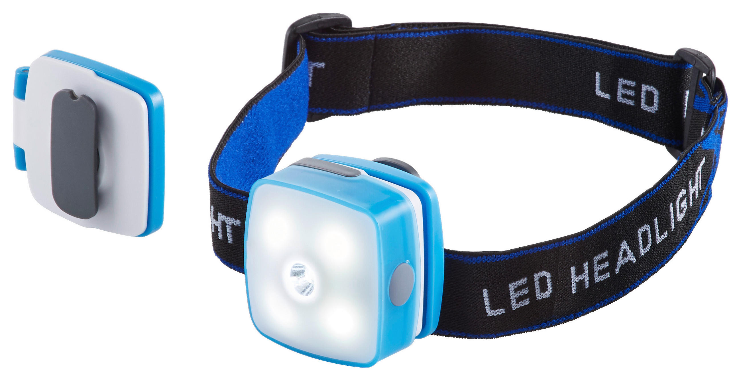 KOPFLAMPE Run  - Blau/Weiß, Basics, Kunststoff (4,5/3/4,5cm) - Homeware