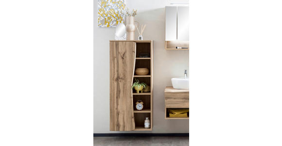 MIDISCHRANK 60/130/35 cm  - Silberfarben/Eiche Wotan, Natur, Holzwerkstoff/Kunststoff (60/130/35cm) - Xora