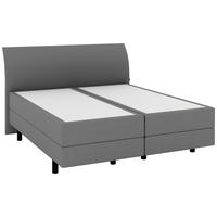 BOXSPRINGBETT 180/200 cm,  in Grau, gepolstertes Kopfteil, Matratzen, H4 + H4 = sehr fest  - Schwarz/Grau, KONVENTIONELL, Kunststoff/Textil (180/200cm) - Musterring