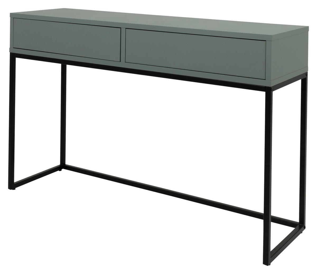 KONSOLENTISCH Schwarz, Dunkelgrün  - Dunkelgrün/Schwarz, Design, Holzwerkstoff/Metall (118/36/76cm)