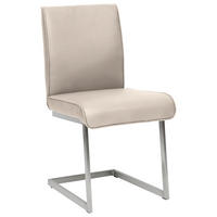 SCHWINGSTUHL  in Stahl Mikrofaser  - Edelstahlfarben/Creme, Design, Holzwerkstoff/Textil (48/91/60cm) - Dieter Knoll