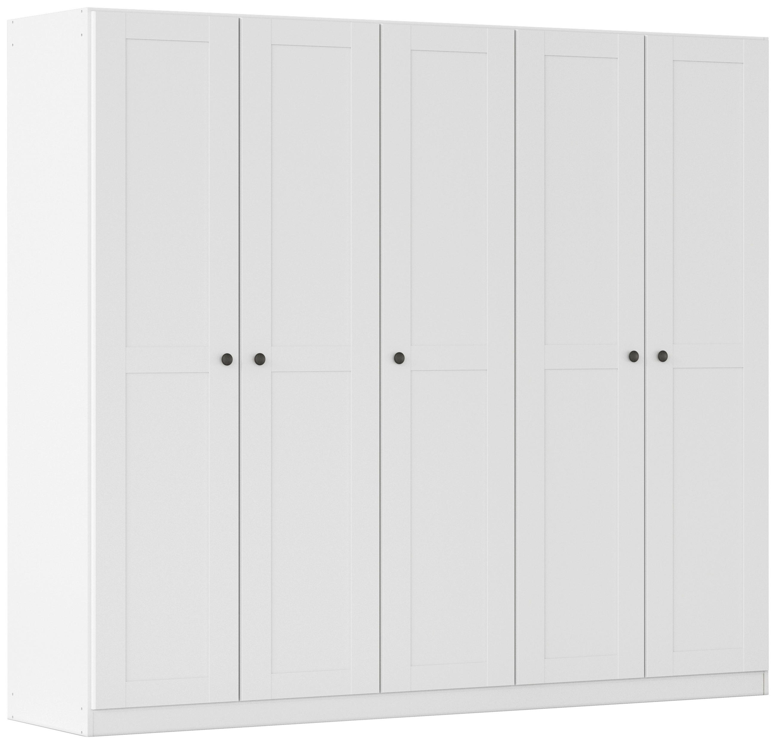 DREHTÜRENSCHRANK 226/197/54 cm,  in Weiß, 5-türig  - Schwarz/Weiß, KONVENTIONELL, Holzwerkstoff/Kunststoff (226/197/54cm) - home24