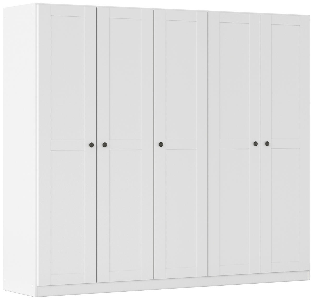 DREHTÜRENSCHRANK 226/197/54 cm,  in Weiß, 5-türig  - Schwarz/Weiß, KONVENTIONELL, Holzwerkstoff/Kunststoff (226/197/54cm) - home24