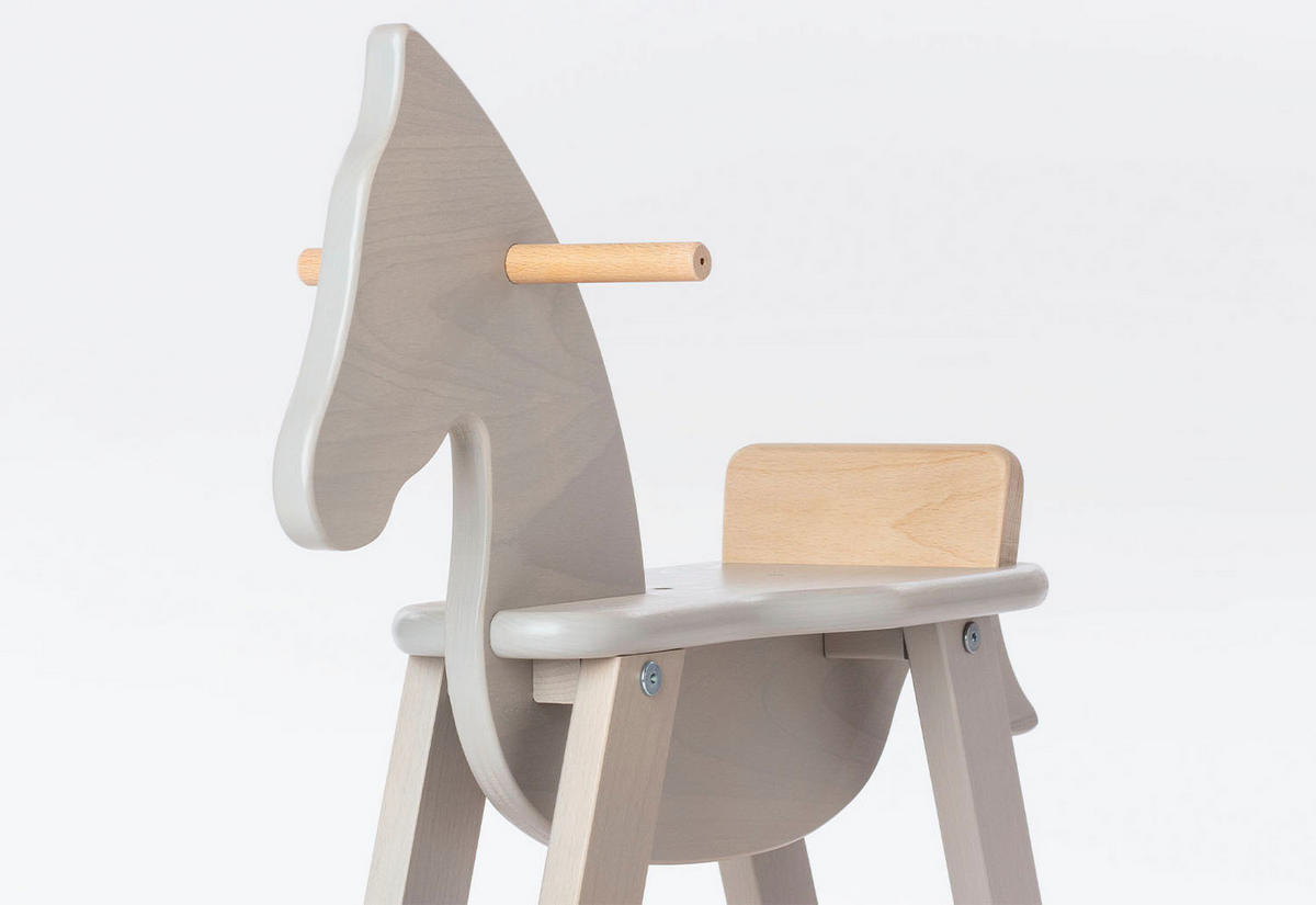 SCHAUKELPFERD Pinolino  - Hellgrau/Naturfarben, Basics, Holz (86/31/58cm) - Pinolino