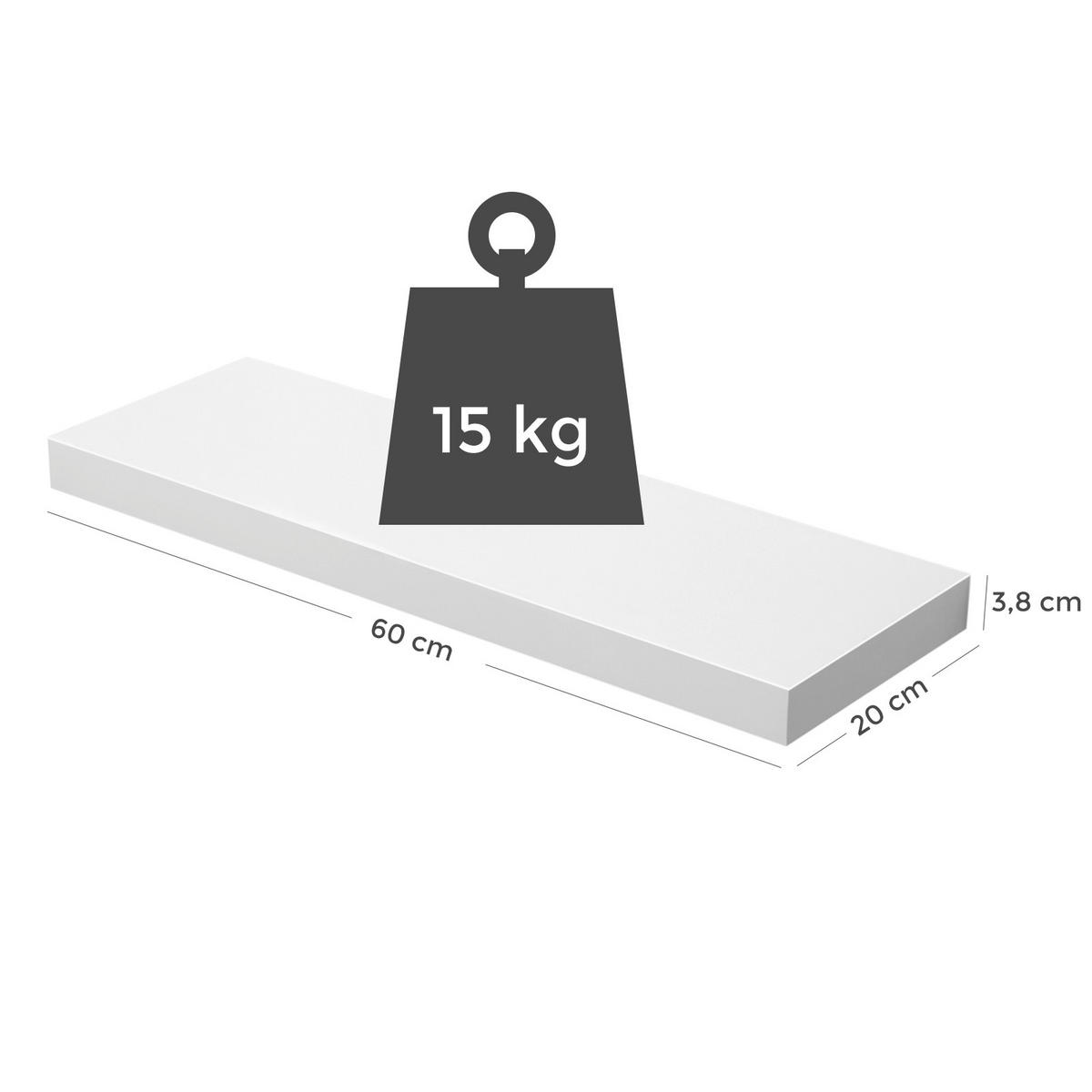 WANDBOARD Weiß  - Weiß, Trend, Holzwerkstoff (60/3,8/20cm) - Boxxx