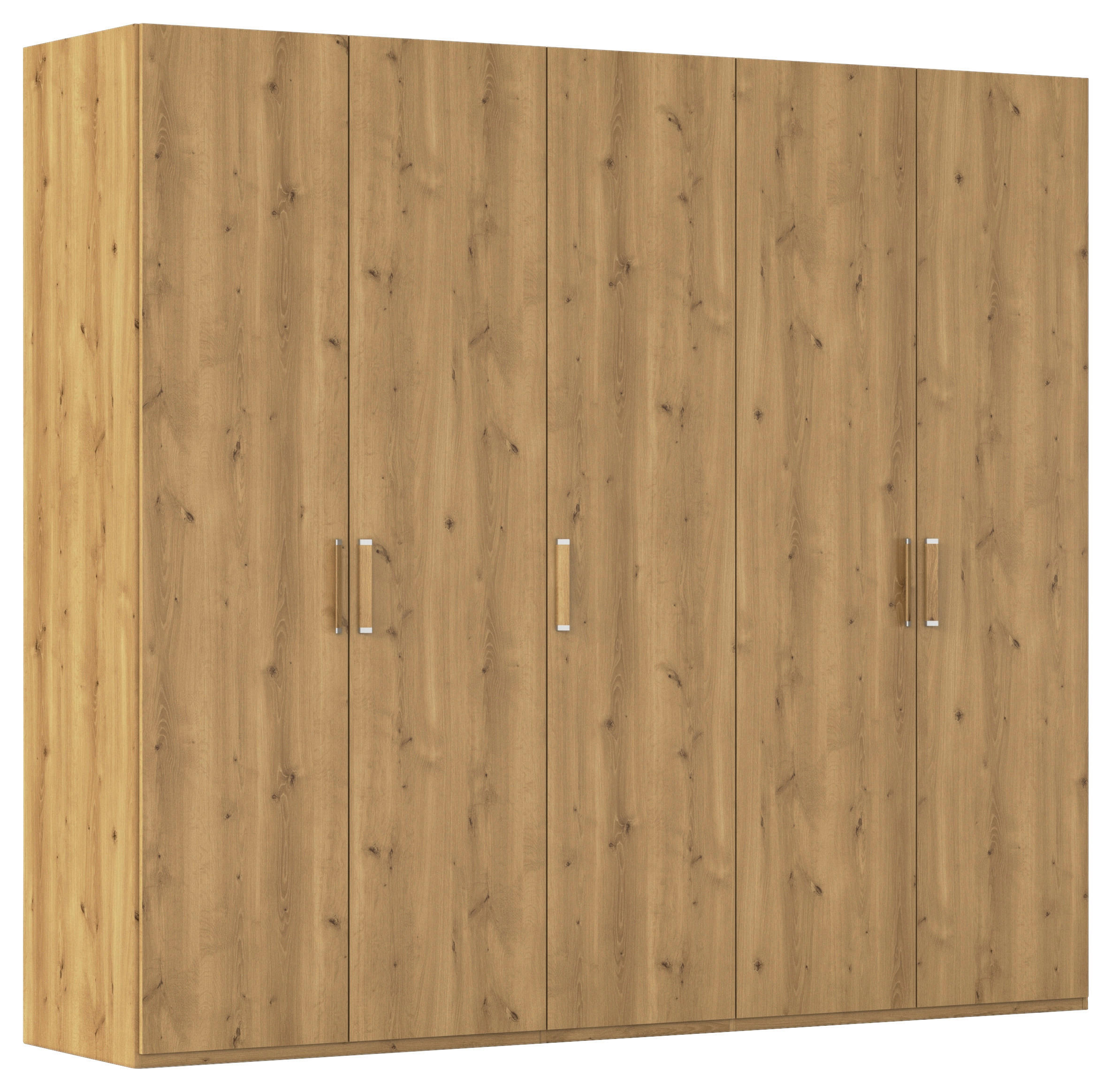 ORMAR SA KLASIČNIM VRATIMA boja hrasta  251/223/60 cm  - boja hrasta/srebrna, Dizajnerski, pločasti materijal/plastika (251/223/60cm) - Novel