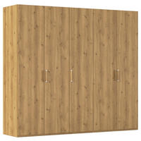 DREHTÜRENSCHRANK 251/223/60 cm,  in Eichefarben, 5 Tür(en)  - Eichefarben/Silberfarben, Design, Holzwerkstoff/Kunststoff (251/223/60cm) - Novel