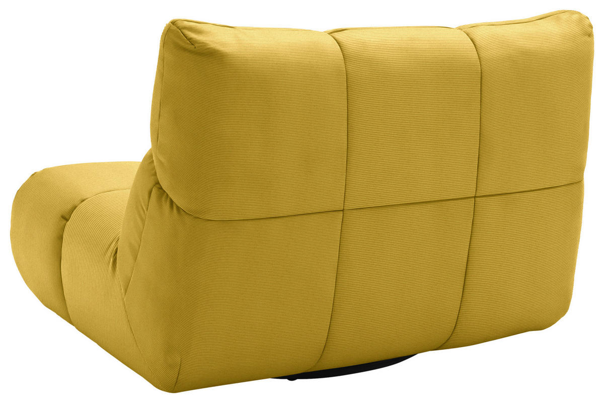 SESSEL Feincord Goldfarben  - Goldfarben/Schwarz, Design, Kunststoff/Textil (112/85/108cm) - Pure Home Lifestyle