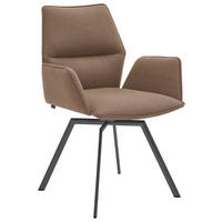 ARMLEHNSTUHL  in Stahl  - Anthrazit/Braun, Design, Textil/Metall (63/86/60cm) - Venjakob