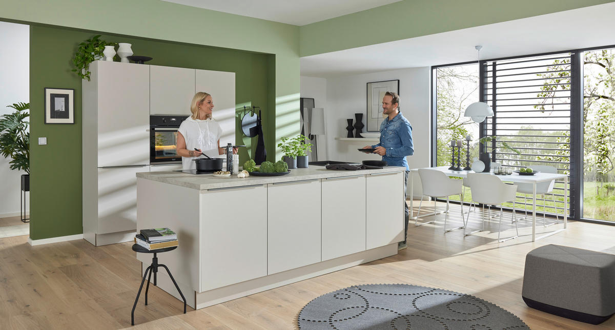 EINBAUKÜCHE MANHATTAN UNI  - Sandfarben/Sahara, Design, Holzwerkstoff - Nolte Küchen