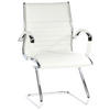 BESUCHERSTUHL  in Lederlook Creme, Chromfarben  - Chromfarben/Creme, MODERN, Leder/Textil (62/94/46cm) - MID.YOU
