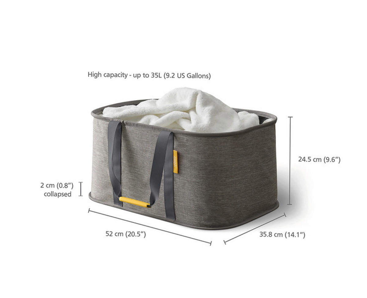 KOŠ ZA PERILO - siva, Basics, naravni materiali (52/24,5/35,8cm) - Joseph Joseph