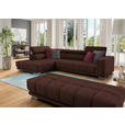 ECKSOFA in Chenille Rotbraun  - Chromfarben/Rotbraun, Design, Textil (207/301cm) - Xora