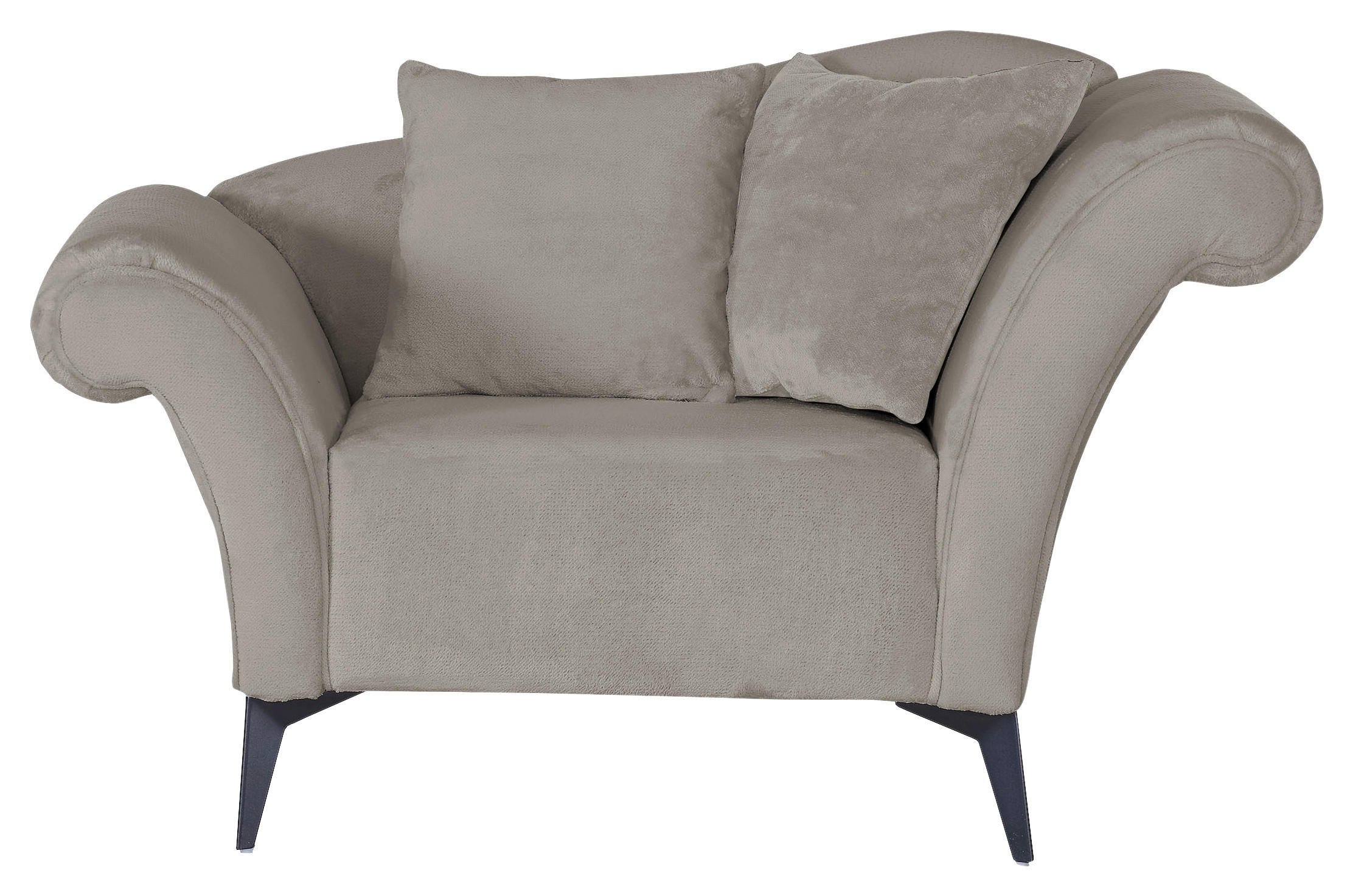 FAUTEUIL in Chenille Hellgrau  - Hellgrau/Schwarz, Design, Textil/Metall (138/83/85cm)