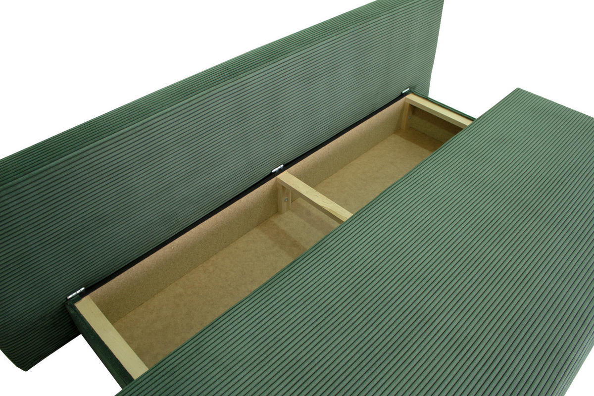 SCHLAFSOFA Cord Grün  - Schwarz/Grün, Design, Kunststoff/Textil (197/77/81cm) - home24