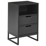 NACHTSCHRANK 47,6/74/40 cm  - Anthrazit/Schwarz, Design, Holzwerkstoff/Metall (47,6/74/40cm) - Novel