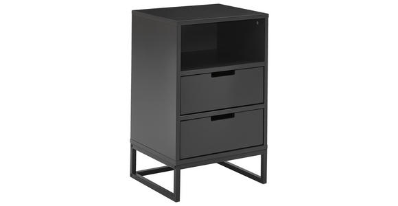 NACHTSCHRANK 47,6/74/40 cm  - Anthrazit/Schwarz, Design, Holzwerkstoff/Metall (47,6/74/40cm) - Novel