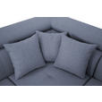 ECKSOFA inkl. Funktionen Blau Webstoff  - Blau/Silberfarben, Design, Textil/Metall (226/257cm) - Xora