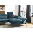 ECKSOFA in Echtleder Blau  308/195 cm  - Blau/Schwarz, Design, Leder/Metall (308/195cm) - Dieter Knoll