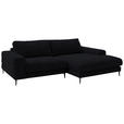 ECKSOFA  in Flachgewebe Schwarz  253/177 cm  - Schwarz, Design, Textil/Metall (253/177cm) - Dieter Knoll