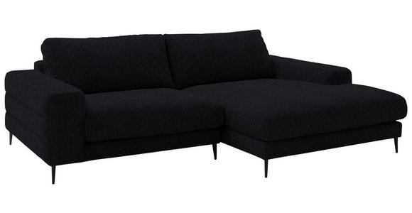 ECKSOFA  in Flachgewebe Schwarz  253/177 cm  - Schwarz, Design, Textil/Metall (253/177cm) - Dieter Knoll