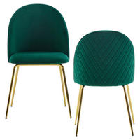 SET STOLOV, tekstil zelena  - zlate barve/zelena, Moderno, kovina/tekstil (53/86/50cm) - MID.YOU