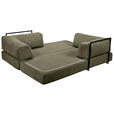 SCHLAFSOFA Cord Olivgrün  - Olivgrün, KONVENTIONELL, Textil/Metall (200/77/80cm) - Carryhome