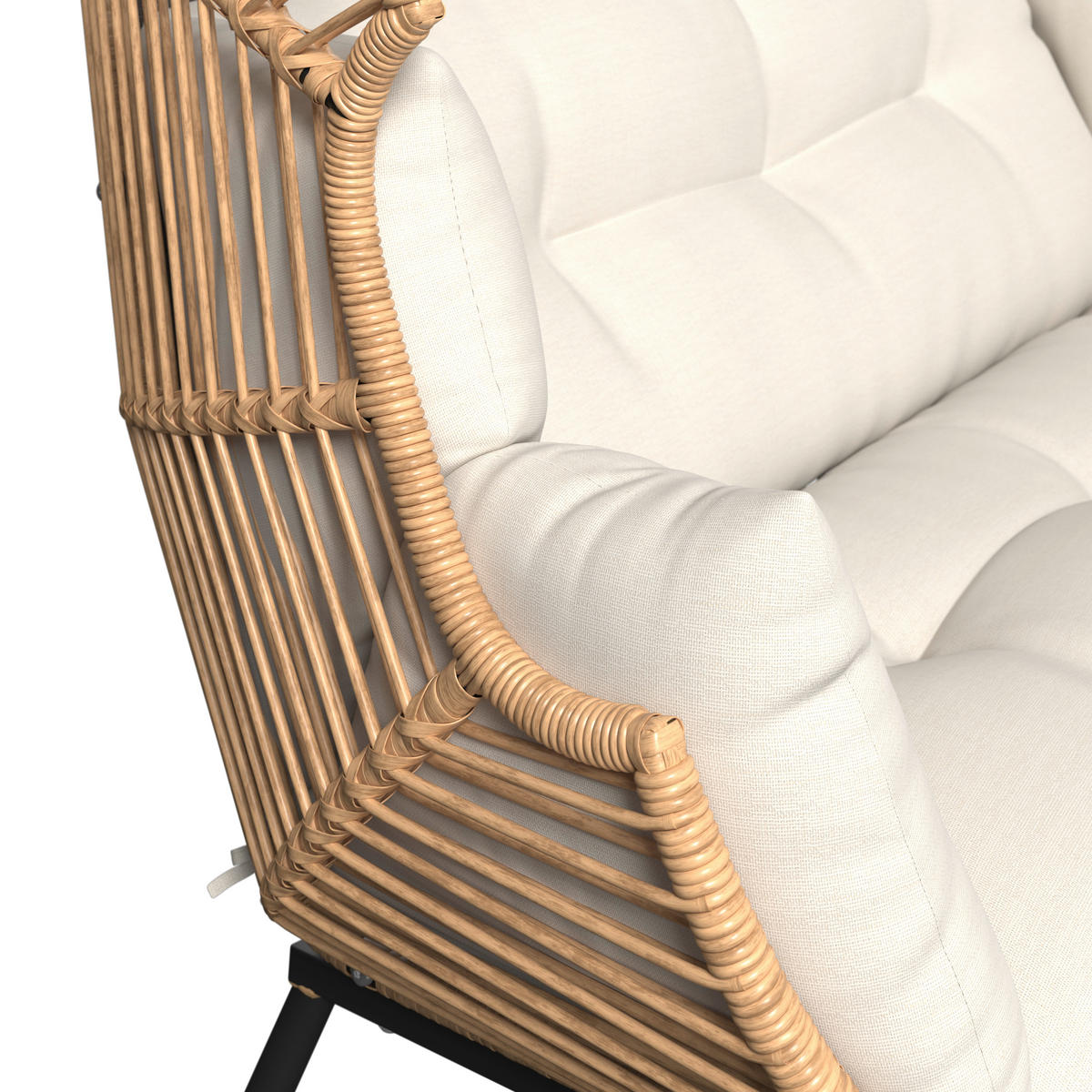 GARTENMUSCHEL 146/136/83 cm  - Beige/Naturfarben, MODERN, Kunststoff/Textil (146/136/83cm) - Ambia Garden